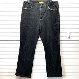 Sigrid Olsen Modernist High Rise Jeans w/Rhinestones Front & Back Pocket Size 12